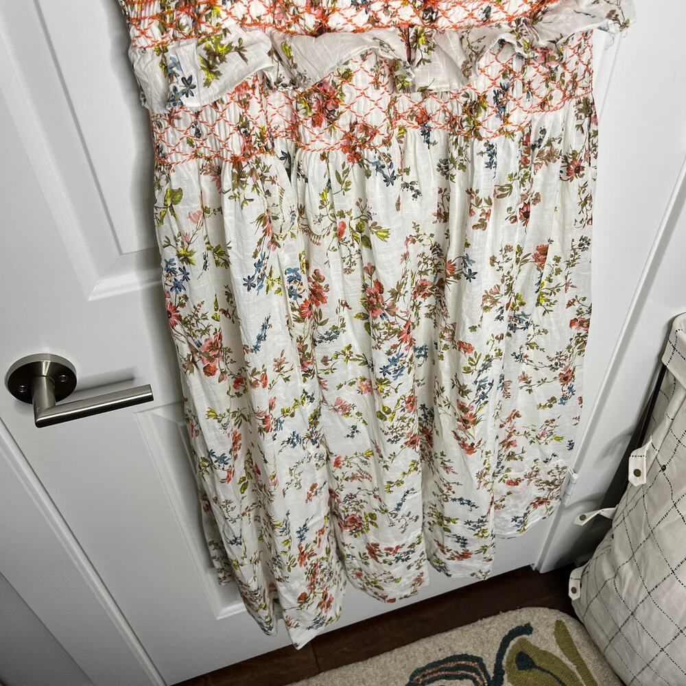 Anthropologie Floral Midi Dress - Cream and Red - Picture 10 of 11